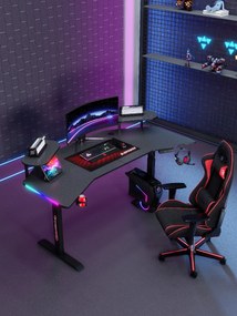 Herný stôl s podsvietením BR03 čierny 160 cm