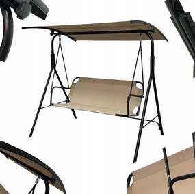 Záhradná hojdačka pre 3 osoby 4006D – béžová