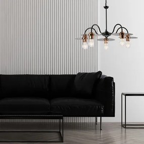 Industriálne závesné svietidlo ALICE 5 čierne