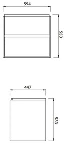 Cersanit S924-008 - Kúpeľňová skrinka pod umývadlo CREA 59,4x44,7 cm dub