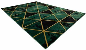 Koberec EMERALD exkluzívny 1020 glamour, styl marmur, trojuholníky fľaškovo zelený / zlatý