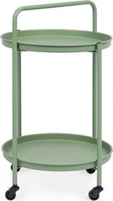 Oceľový servírovací stolík na kolieskach ø 44,5 cm Austin – Yes Everyday