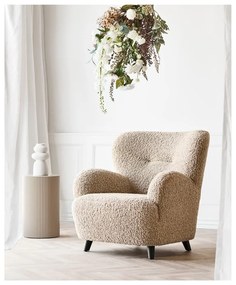 Svetlohnedé kreslo z textílie buklé Lunaro – House Nordic