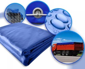 JAGO Plachta 650 g/m², hliníkové oká, modrá, 5 x 8 m