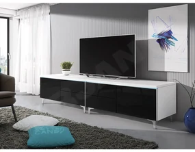 Set 2 TV skriniek Clea XI W Double (biela + lesk biely) (s modrým LED osvetlením). Vlastná spoľahlivá doprava až k Vám domov. 1106200