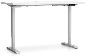 Výškovo nastaviteľný stôl SINGLE LAYERS, 160x80 cm, 2 motory, biela