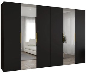 Skriňa Marbella II 300 čierna/zlatá