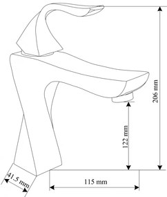 Mexen Estrella, umývadlová batéria, čierna, 72300-70