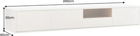 TV-skrinka 47815 Loft 200cm Biela/Prírodná Dub Dyha  - Komfort-nábytok