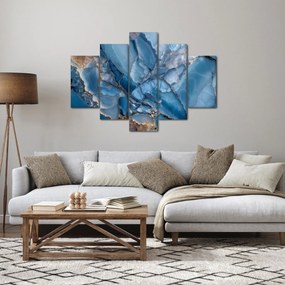 Obraz - Modrý členitý mramor (150x105 cm)