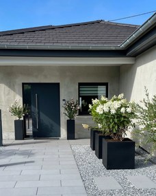 Kvetináč BLOCK, sklolaminát, 50x50x50 cm, antracit