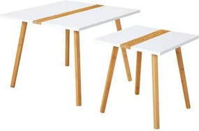 XXXLutz SADA ZASÚVACÍCH STOLÍKOV, prírodná farba, biela, drevo, 60/40/60/40/45/40 cm PBJ - Online Only obývacie izby - 007968026902