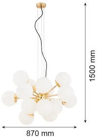 Argon 5048 - Luster na lanku SATELITE PLUS 15xE27/15W/230V zlatá