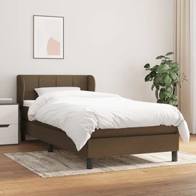 Boxspring posteľ s matracom tmavohnedá 100x200 cm látka 3126224