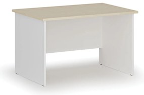 Kancelársky písací stôl PRIMO WHITE, 120x80 cm, biela/breza