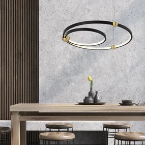 Toolight Toolight, LED závesné svietidlo Black Ring + diaľkové ovládanie APP692-30-50, čierna, OSW-06095