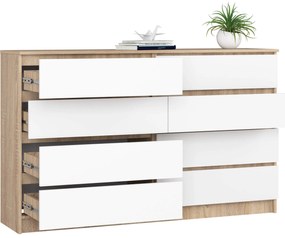 Komoda Inbia K 160 cm dub sonoma/biela