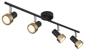 Globo 57917-4G - Bodové svietidlo  MASON 4xGU10/25W/230V čierna/zlatá