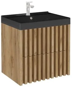 Kúpeľňová skrinka s umývadlom SAT Delano 60x46 cm dub mat DELANO60ZDUMB, 1 ks