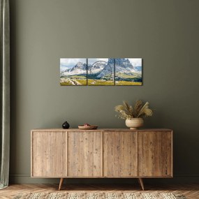 Obraz - Talianske Dolomity (s hodinami) (90x30 cm)