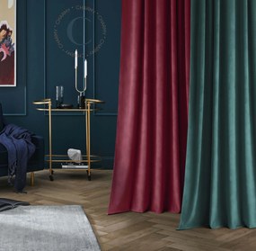 Room99 Hotový záves na páske CHARMY Jednofarebný Velúrový Zatemňovací Farba: Svetlosivá, Veľkosť: 140 x 260 cm