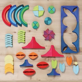 Grimm's - Drevená stavebnica - oblúky - 81 ks