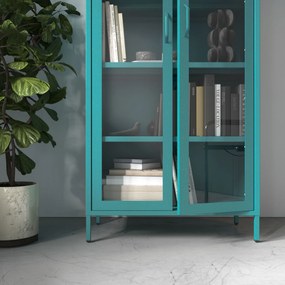 Vitrína ANGELO, 800 x 1850 x 450 mm, Modern: morská modrá