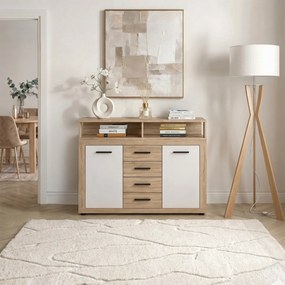 Vintino Komoda LARGO MIDI B 119,5 cm – dub sonoma / biela