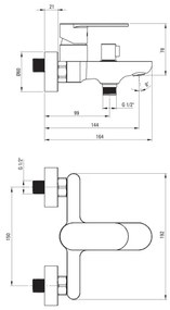 Deante BGA_010M - Vaňová batéria ALPINIA lesklý chróm