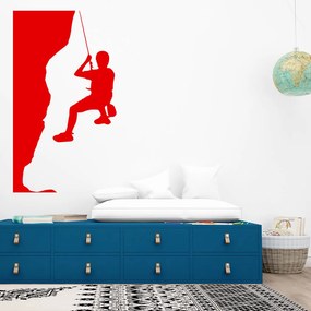 Veselá Stena Samolepka Horolezec Farba: červená, Veľkosť: 80 x 45 cm