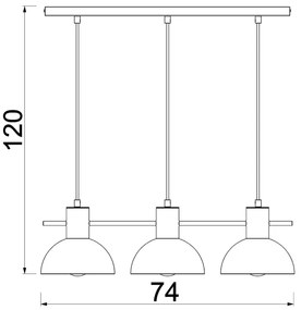 Luster na lanku ESTATE MINI 3xE27/15W/230V modrá