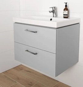 Cersanit Lara Como 50, závesná skrinka 50x40cm + keramické umývadlo, šedá lesklá, S801-212-DSM