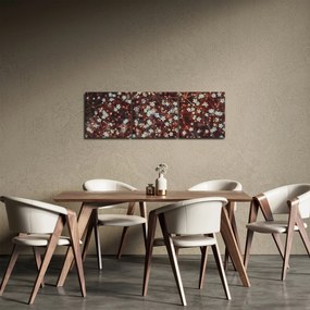 Obraz kvetu Nezábudky lesnej (s hodinami) (90x30 cm)