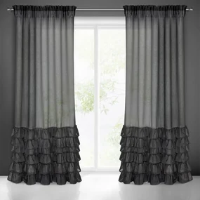 Dekorstudio Záclona s volánmi DOLLY 140x250cm čierna