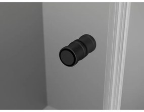 Mexen Mist-F T, 1-krídlový skladací sprchový kút ľavý 120 x 90 cm, číre sklo-čierna mriežka, 8A6T-120-090-70-77-L