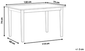 Drevený jedálenský stôl 120 x 75 cm svetlé drevo/biela HOUSTON Beliani