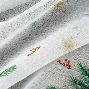EUROFIRANY KRÁTKA VIANOČNÁ ZÁCLONA NA PÚTKACH XMAS1 60X150 CM VZOROVANÁ