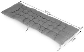 ModernHome Mäkký sivý vankúš na záhradné ležadlo, 160 cm