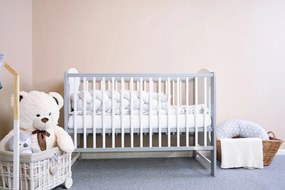 NEW BABY Detská postieľka New Baby ELSA bielo-sivá
