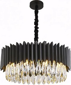 Toolight Toolight, krištáľové stropné svietidlo 8xE14, APP1657-8CP, čierna, OSW-04062