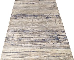 DY Béžovo-modrý koberec s abstraktným pruhovaným vzorom Milas PRY 50A-AM