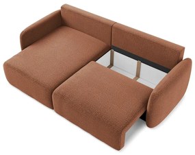 Rozkladacia/s úložným priestorom rohová pohovka v tehlovej farbe (ľavý roh) Kalena – Makamii