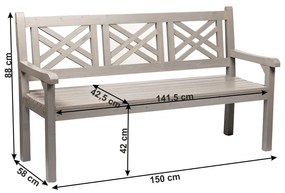 Tempo Kondela Drevená záhradná lavička Fabla, 150 cm