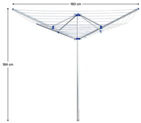 Záhradný sušiak na bielizeň Casa Rotary - strieborná / modrá