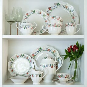 Porcelánový hrnček Rosalia 380 ml – hrnček s kvetinovým dekorom