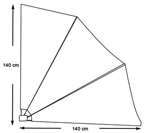 Skladacia zástena na balkón, 140 cm,- sivá