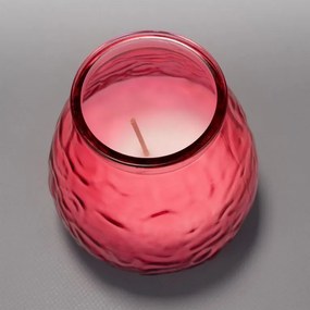 NEXOS Sada sviečok v ružovom skle, 10 cm, 4 ks