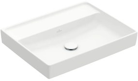 VILLEROY &amp; BOCH Collaro závesné umývadlo bez otvoru, bez prepadu, 600 x 470 mm, Stone White, s povrchom CeramicPlus, 4A3363RW