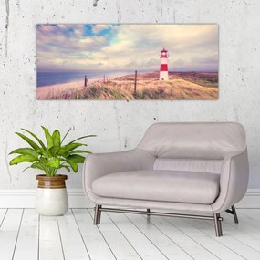 Obraz - Červený maják (120x50 cm)