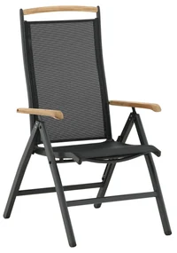 Panama polohovateľná stolička čierna / teak